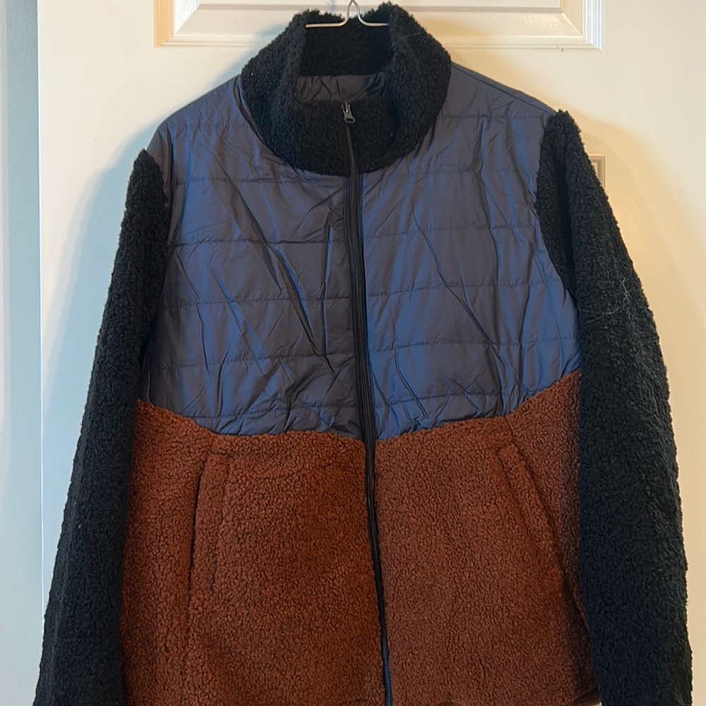 Patchwork Contrast Puffer Jacket